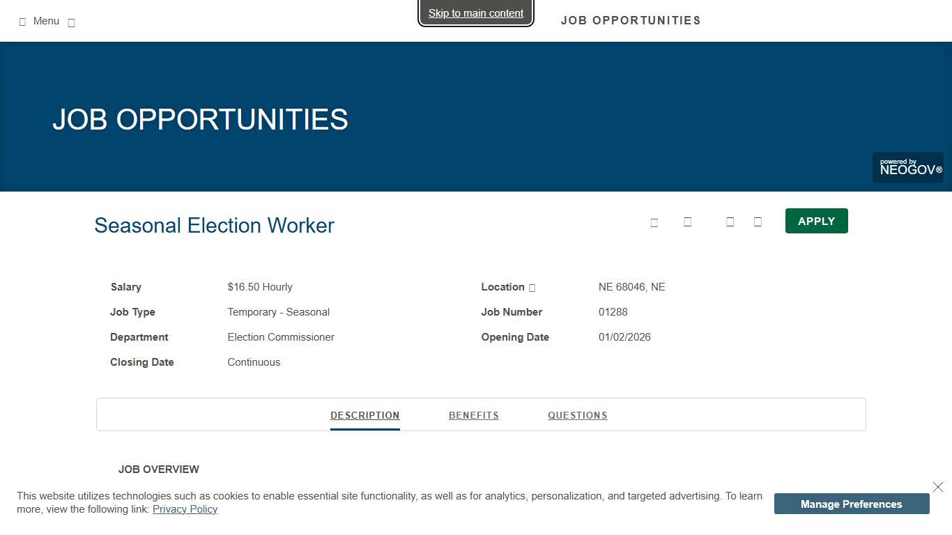 Job Opportunities JOB OPPORTUNITIES